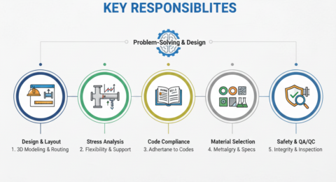 key responsibilities of piping engineers