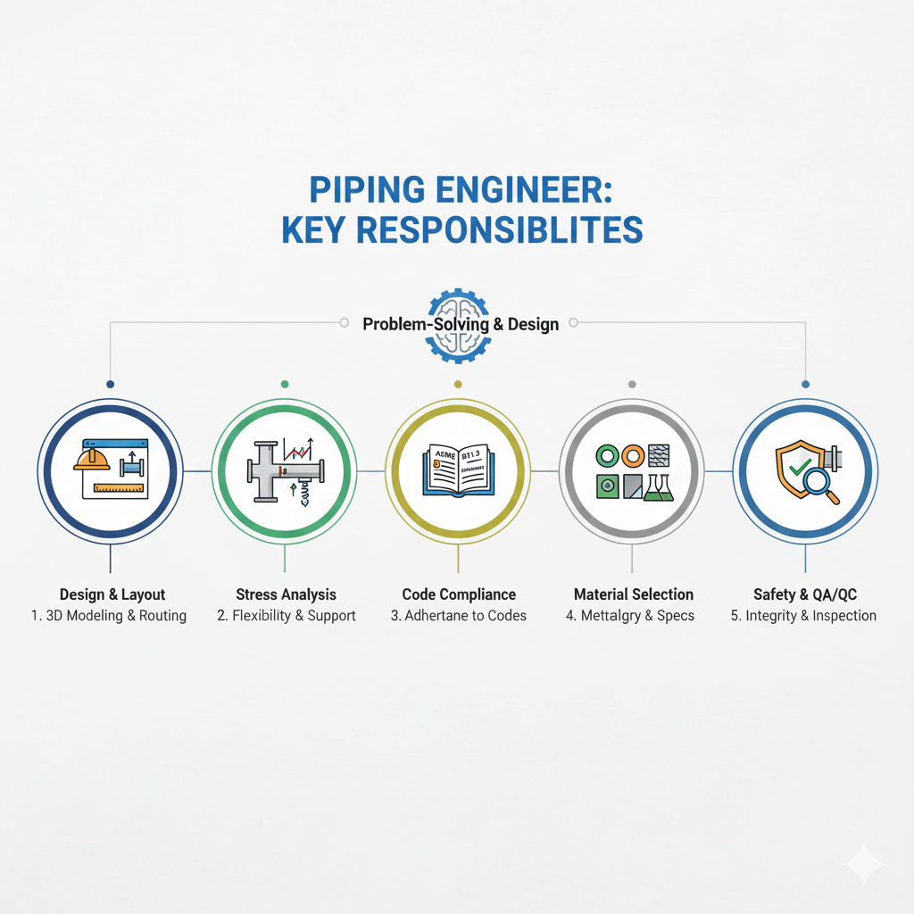 key responsibilities of piping engineers